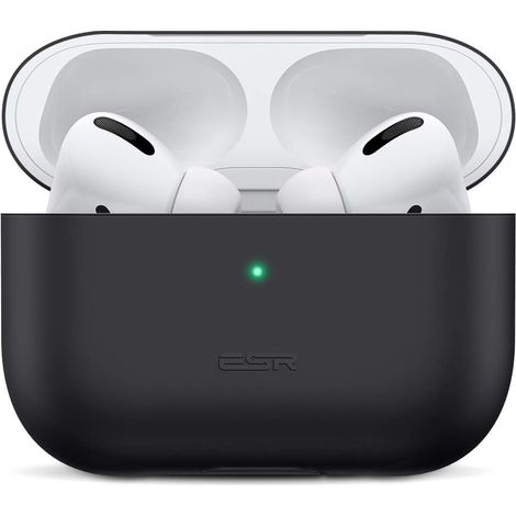 Étui en silicone pour Apple AirPods Pro 1re et 2e génération, noir mat léger (1/5)