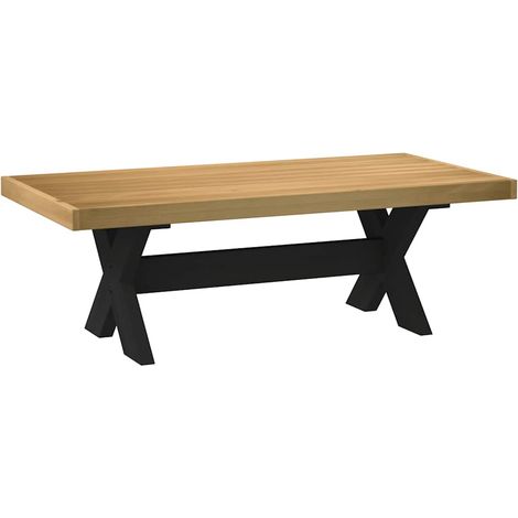 Couchtisch NOAIN X-förmige Beine 120x60x40 cm Massivholz Kiefer