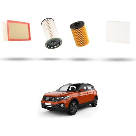 Kit tagliando 4 filtri compatibile con VW T-Cross 1.6 TDI 70kw Dal 2018 (1/5)