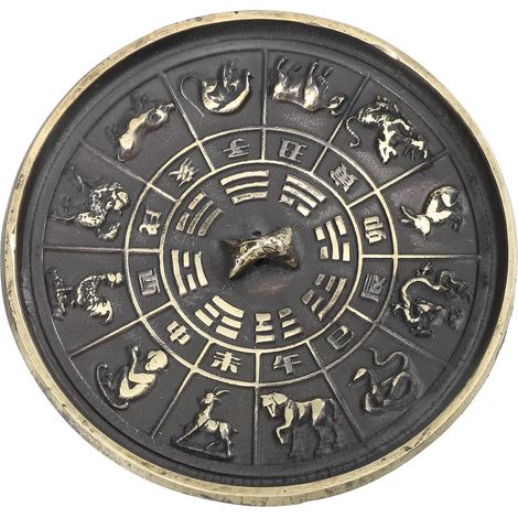 Miroir Bagua Feng Shui Ornement Mural Traditionnel Chinois Bagua en Cuivre Orné Miroir de Richesse et Santé pour Décoration Bureau et Hôtel (1/5)