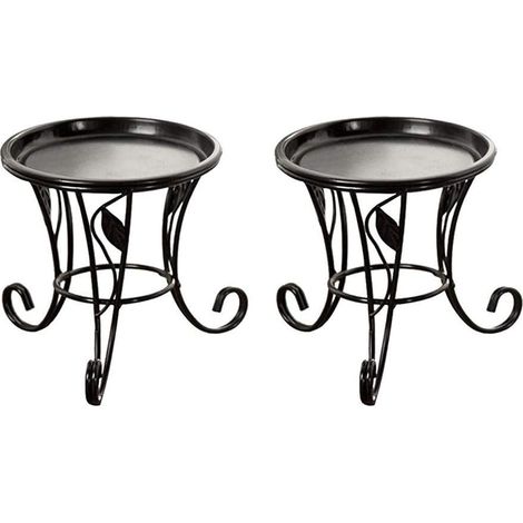 Ensemble de 2 mini supports pour plantes – Support multifonctionnel en fer forgé pour plantes succulentes convient pour les jardins intérieurs et extérieurs, les terrasses, les tables et la décoratio (1/5)