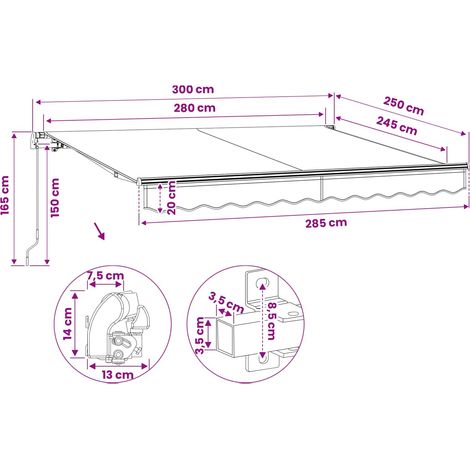 Maison Exclusive - Tenda da Sole Pieghevole Manuale 300 cm Gialla/Bianca (1/5)