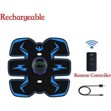 Stimulateur musculaire EMS télécommandé, appareil de fitness électrique intelligent pour l'entraînement abdominal et la perte de poids, autocollants amincissants pour le corps-AquaForge (1/5)