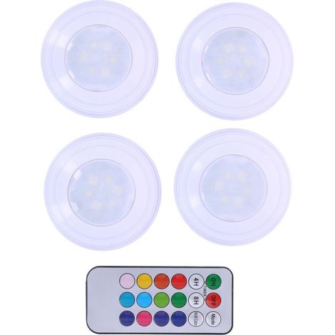 Projecteur LED, 4 unités, RGB, télécommande, alimenté par batterie, pour mettre en valeur les plafonds, les jardins, les façades ou les espaces extérieurs.-AquaForge (1/4)