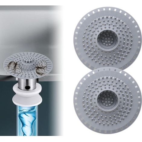 2 Pièces Filtre De Vidange Filtre À Cheveux en Silicone Douche Filtre À Cheveux Filtre De Douche Filtre De Vidange Filtre Lavabo, Baignoire Et Cuisine (1/5)