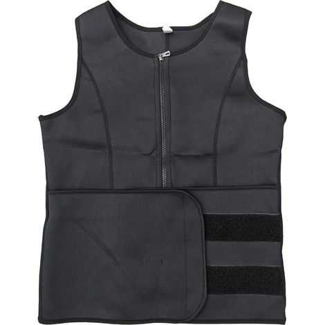 Ceinture de Sudation pour Homme avec Fermeture Éclair - Gainant Abdominal Réglable pour Sport, Course et Fitness Noir (1/5)