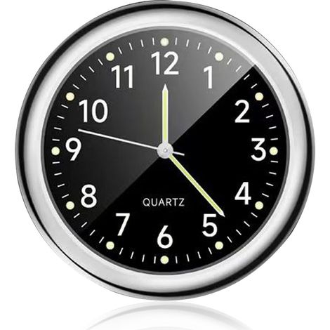 Mini-horloge veilleuse de voiture - Noire 40 mm (avec adhésif double face) (1/5)