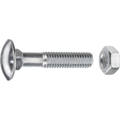 Schlossschrauben M6 x 50 mm, 50 Stück, Edelstahl A2 Schlossschrauben