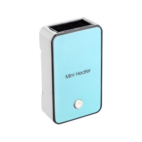 Mini radiateur soufflant, 50 W, ultra-consommation, faible puissance, chauffage rapide, petit radiateur électrique portable de bureau, matériau ABS ignifugé, chauffage à air chaud (Couleur : Bleu 2) (1/5)