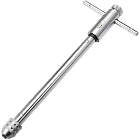royaluxe-Tourne à Gauche Porte Taraud Réglable Rochet Robinet Clé-Poignée pour Métrique M3-M8 Robinet Fraise Clé à Cliquet Taraudage 250mm (9.84-pouce) Corps