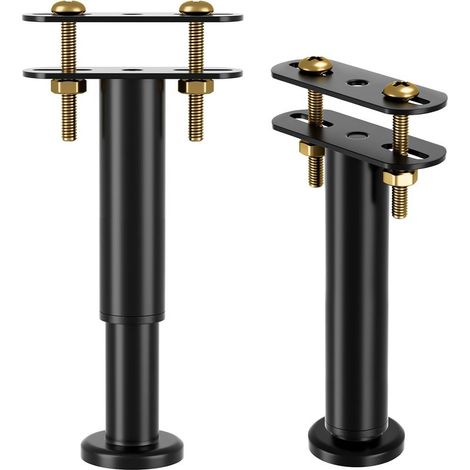 Ensemble de pieds de lit (paquet de 2) – Noir, hauteur réglable de 18 à 30 cm, construction métallique robuste, convient aux lits à lattes King et Queen comme pieds de support de remplacement. (1/5)