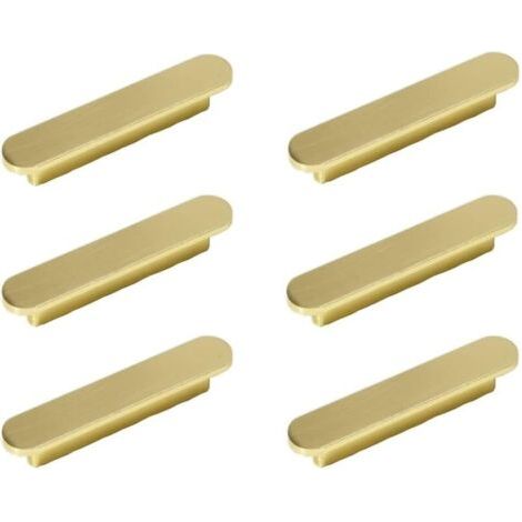 6pcs poignées Laiton Brossé Poignee de Meuble Cuisine Or -poignées de placard Poignée de Meuble en Laiton Brossé Entraxe 96mm (1/4)