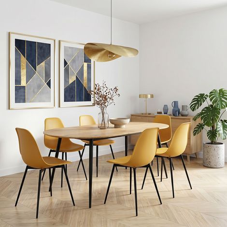 Chaise - HOME DECO FACTORY - Gustav - Jaune (1/4)