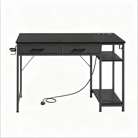 Bureau de jeu avec tiroirs en tissu, bureau d'ordinateur moderne, bureau d'étude, coiffeuse (bureau d'ordinateur uniquement) (1/5)
