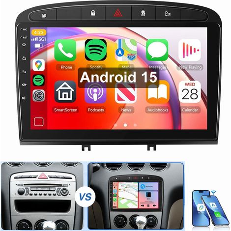 9" Für Peugeot 308 408 2007-2015 Android 15 Carplay Autoradio GPS WIFI BT RDS 2+32G (1/5)