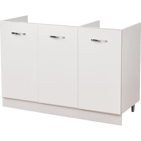 Mobile Sottolavello per Cucina Componibile Mobiletto Colore Bianco 3 Ante (1/5)