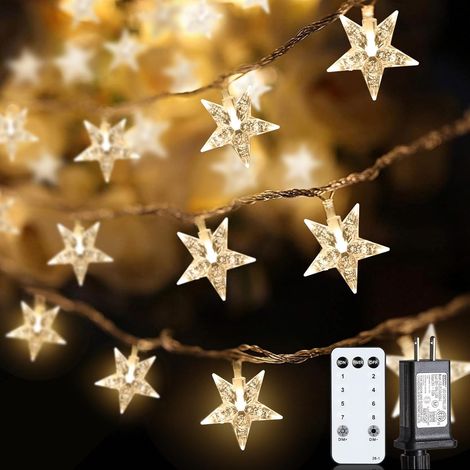Guirlande lumineuse féérique 18m 100 LED Lumière blanche chaude douce Minuterie télécommandée & prise électrique Décoration intérieure et extérieure pour mariage, chambre et fêtes (1/5)