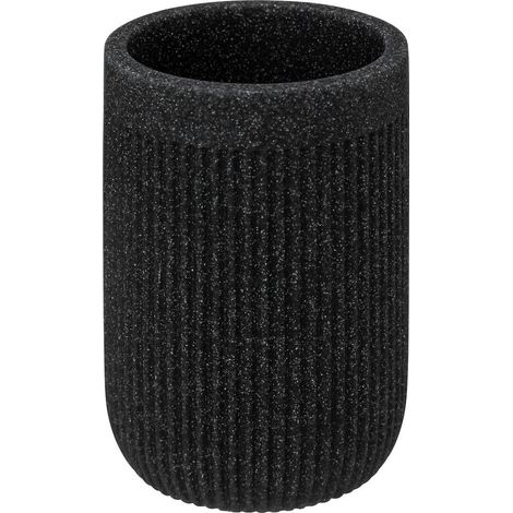 Gobelet ou Porte brosse à dent en résine striée Gris Ardoise - Five (1/2)