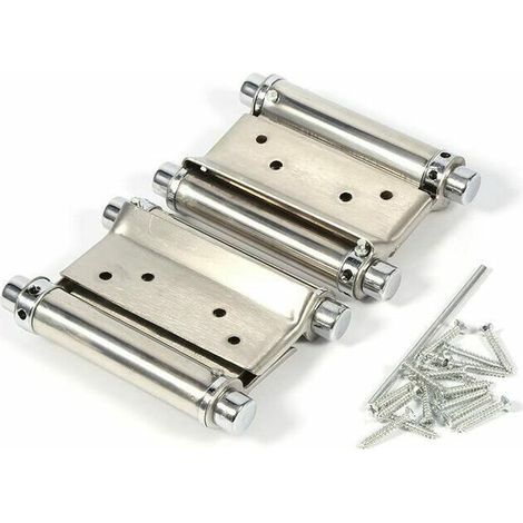 2Pcs Charnières À Ressort Double Action en Acier Inox Charnières de Porte de Saloon Gond Porte Battante, Capacité de Charge Jusqu'à 15 Kg (1/3)