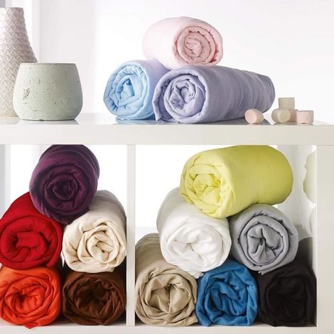 Draps Housses - L22G - 140x190cm - Bonnet 25cm - PolyCoton - Blanc