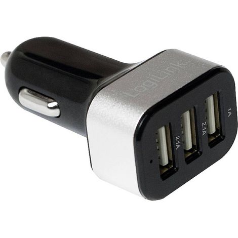 Chargeur allume-cigare LogiLink 3 ports USB 25,5 W 12-24 V (1/5)