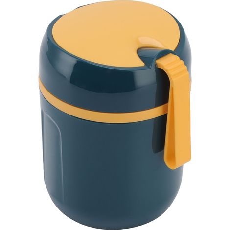Doppelwandiger, isolierter Speisebehälter, 480 ml, aus Edelstahl 304, blau, ideal für Büro, Schule, Reisen und Camping. (1/5)