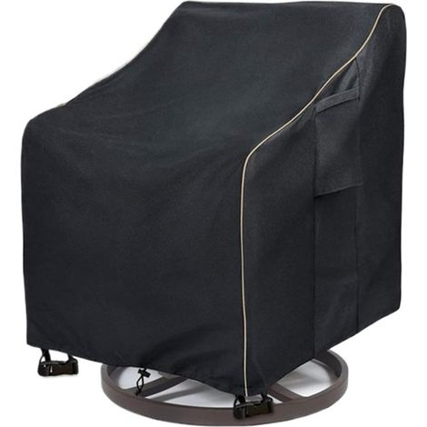 Housse pivotante pour fauteuil inclinable, imperméable et résistante au soleil, 83,8 x 88,9 x 97,8 cm, noire (1/5)