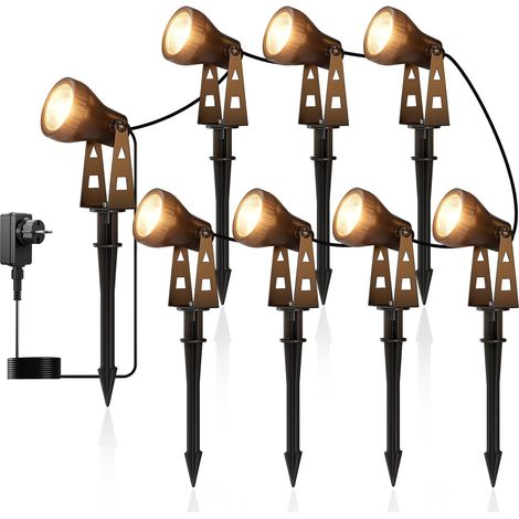 IP68 Spot LED Extérieur 26M, 8-en-1 Spot LED Exterieur 400LM 36V Sécurisé, Spot Jardin et Patio, Lampe Extérieur, Projecteur 3100K Pour le Jardin Extérieur, Le Patio, Les Arbres et La Pelouse (1/5)