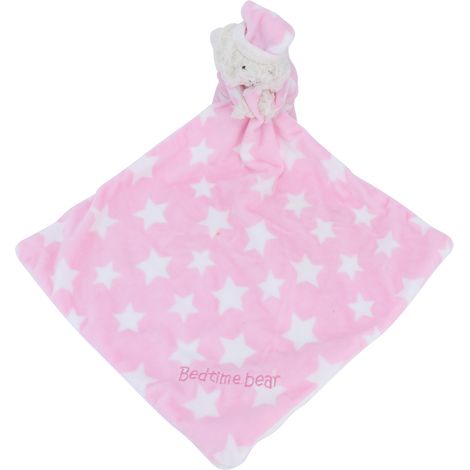 Lot doudou peluche bébé rose, animal en peluche réconfortant, couverture apaisante pour tout-petit (1/5)