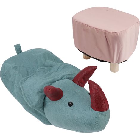 Pouf Animal Mignon avec Coussin Rembourré Doux et Pieds Antidérapants, Petit Repose-Pieds pour Enfants et Adultes, Dinosaure (1/5)