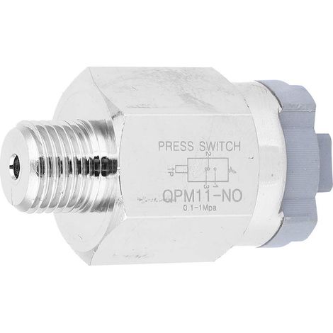 Pressostat d'air réglable, QPM11-NO G1/4in, Interrupteur de Pression D'air, IP54 220V AC 48V AC/DC, Pressostat à Diaphragme Réglable Pneumatique Pressostats en Caoutchouc en Acier Inox (1/5)