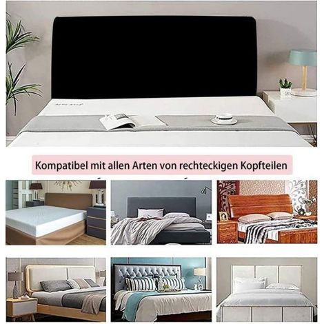 Couvre-lit, housse de tête de lit, housse de tête de lit, housse de protection anti-poussière, design uni, extensible, lavable, (1/5)