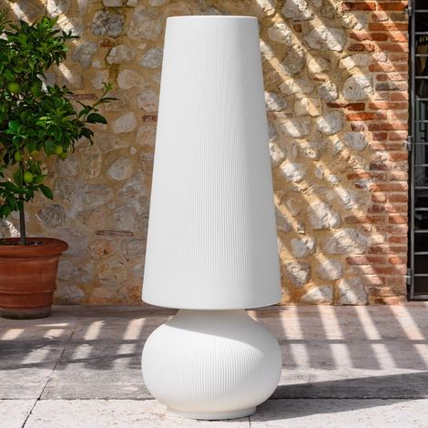 Große Stehlampe modernes Design für drinnen und draußen Fade Lamp - Weiß