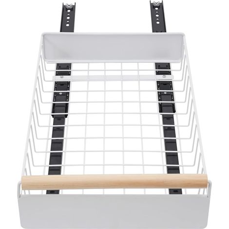 Tiroir télescopique en acier au carbone - Organiseur de cuisine avec poignée Étagère rangement pour Pas perçage ni clouage 24 x 38 9 cm (1/5)