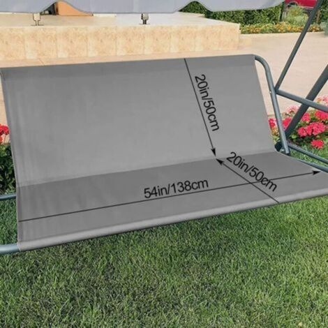 Housse De Siege De Balançoire - Tissu Oxford 600D - Imperméable UV Résistant - Pour Balançoires 2 Et 3 Places - Gris - 138 X 50 X 50 Cm (1/3)