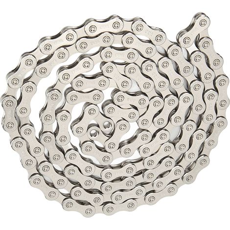 Chaîne de vélo 9 vitesses en acier à haute teneur en carbone, 116 maillons, pour vélo de route et VTT, couleur argent (1/5)