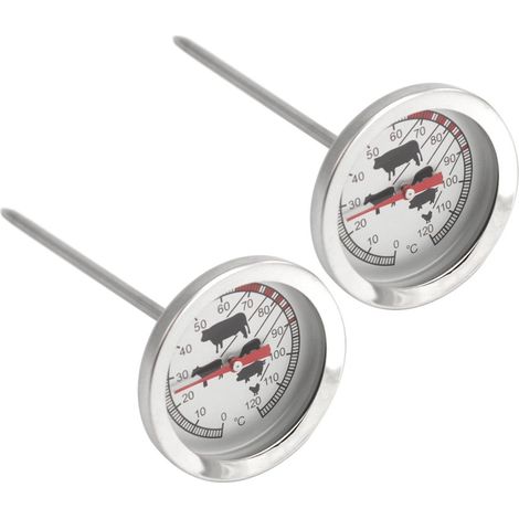 thermomètres à rôtir en acier inoxydable - Thermomètre à viande analogique jusqu'à 120 °C - Thermomètre pour barbecue (1/5)