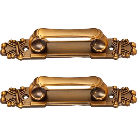 Lot de 2 poignées de porte en alliage de zinc antique de style européen, accessoire de quincaillerie pour meubles (1/5)