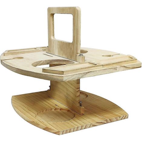 Table de Pique-nique Pliable Extérieure avec Porte-Bouteille et Plateau en Bois Détachable (1/4)