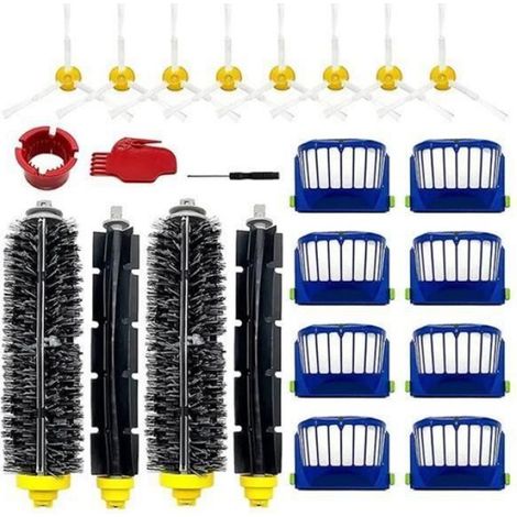 Filtre - Brosse Centrale Et Brosses Laterales Pour Robots Aspirateurs Autonomes - Diametre 32 Cm - Noir - Lot De 4 Pieces (1/4)
