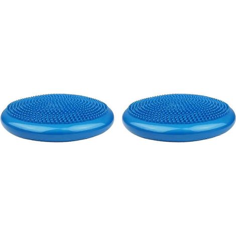 Deux coussins d'équilibre gonflables pour le yoga, des ballons d'équilibre de fitness épais, des coussins de massage anti-explosion, QAQ bleu (1/5)