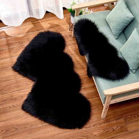 Tapis En Polyester Imitation Peau De Mouton - Antidérapant - Pour Salle De Bain Cuisine Entrée Salon - 35 x 70 cm ou 60 x 120 cm - 1 Pièce