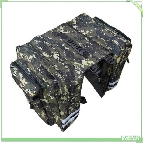 Sac de selle arrière vélo - FAF EICY - Double sacoche - Polyester 600D imperméable - Bandes réfléchissantes - Sangles réglables (1/5)