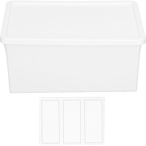 Boîte de rangement de bureau en plastique, boîte de rangement multifonctionnelle anti-poussière avec couvercle, adaptée aux bureaux à domicile. (1/5)