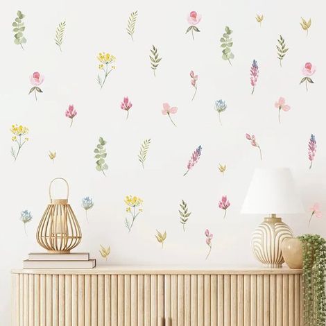 Adesivi murali, adesivi murali per camerette, adesivi murali colorati, adesivi murali con motivi floreali, decorazioni per la casa, PVC autoadesivo per soggiorno, cameretta dei bambini (1/5)