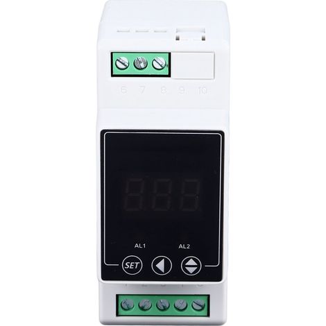 Régulateur de température pour rail de guidage, chauffage et refroidissement, thermostat numérique, 2 relais, sonde cylindrique de 2 mètres, 100-240 V CA (1/5)