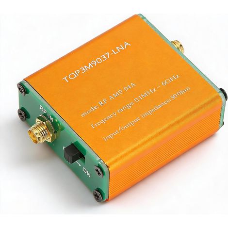 Amplificateur à Faible Bruit Pleine Bande 0,1MHz-6GHz, Module de PréAmplificateur de Puissance LNA RF à Gain élevé 20DB, Amplificateur à Faible Bruit (Expédier avec Une Batterie (1/5)