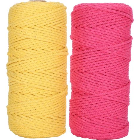 Corde en coton naturel 3mm 100m pour macramé, tricot, bricolage et artisanat DIY - Fil à nouer simple brin. (1/5)