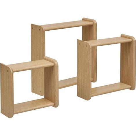 Lot de 3 Étagères Murales "Nippo" 40cm Naturel (1/5)