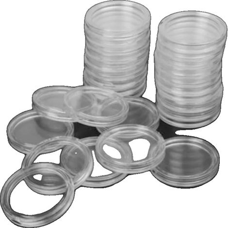 Capsules à pièces, Design transparent, 100 pièces, 25mm (1/2)